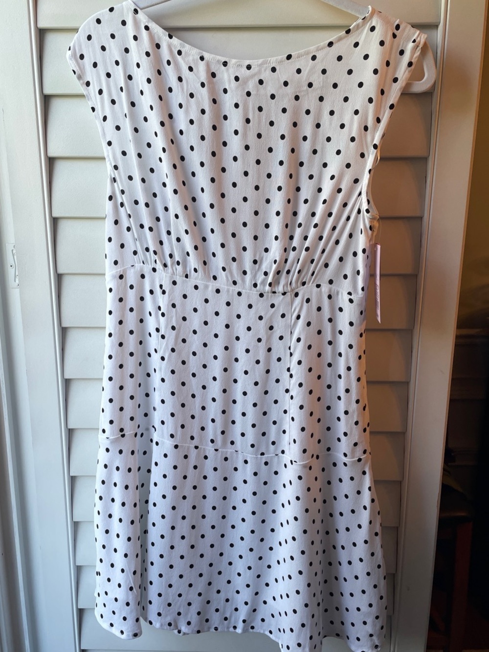 wild fable White and Black Polka Dot Dropped Waist Flirty Mini Dress